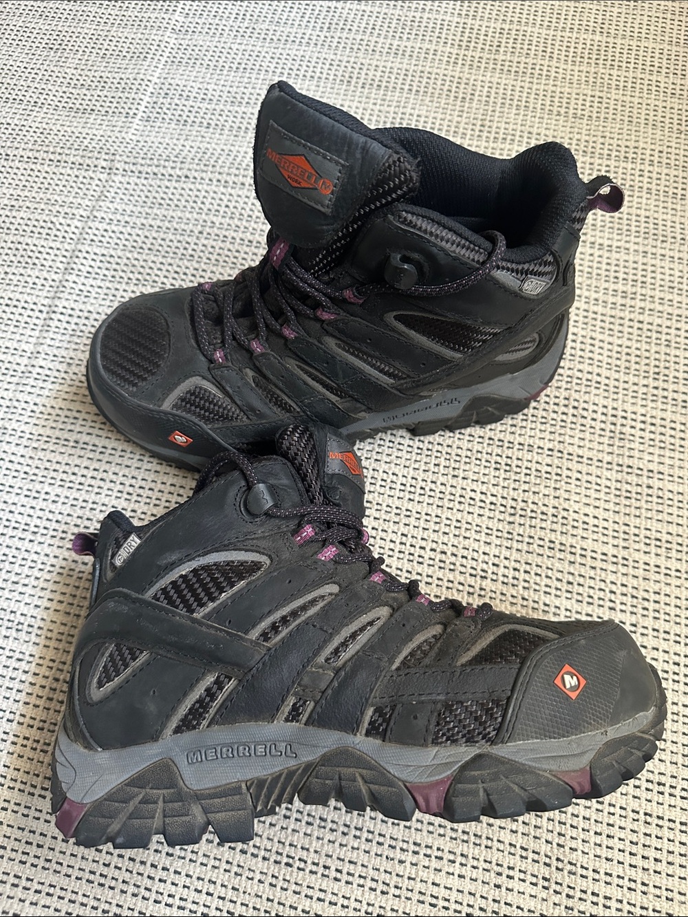 Merrell Black Trail Boots with Purple Accents